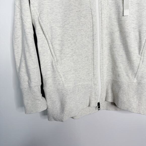 Athleta SP Small Petite Fog Heather Grey Triumph Long Hoodie Jacket Full Zip - Picture 4 of 14